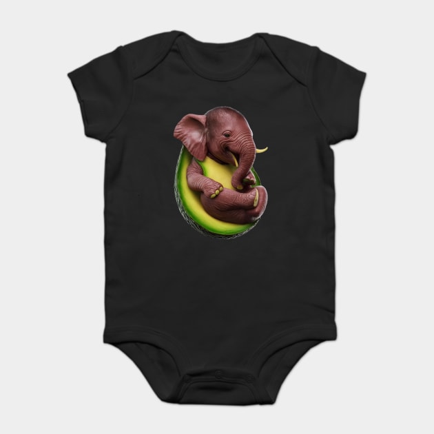 Avocado Elephant Baby Baby Bodysuit by animegirlnft